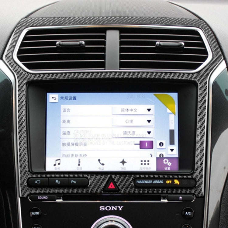 Car Carbon Fiber Navigation Panel Decorative Sticker for Ford Explorer 2016-2019, Left Drive, Nav...