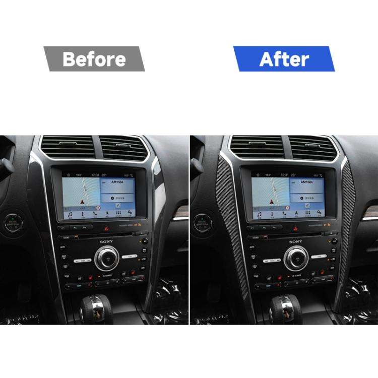 Car Carbon Fiber Central Control Decorative Sticker for Ford Explorer 2013-2019, Left Drive, Cent...