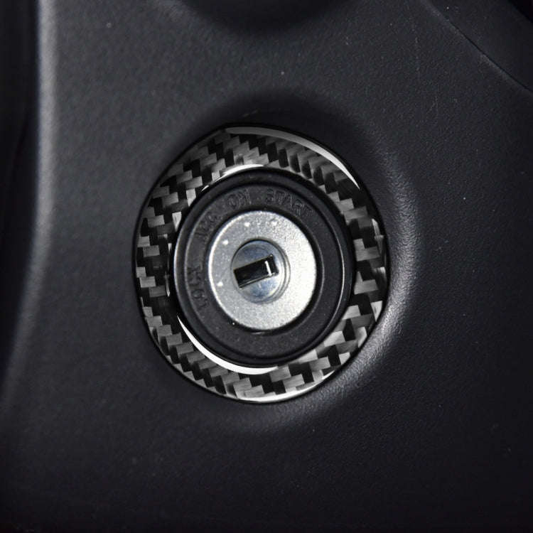 Car Carbon Fiber Ignition Key Ring Decorative Sticker for Toyota Corolla / Levin 2014-2018, Left ...