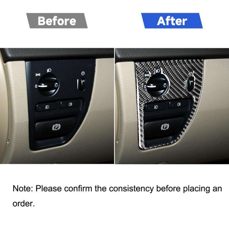 Car Carbon Fiber Headlight Control Decorative Sticker for Volvo XC90 2003-2014, Left and Right Dr...