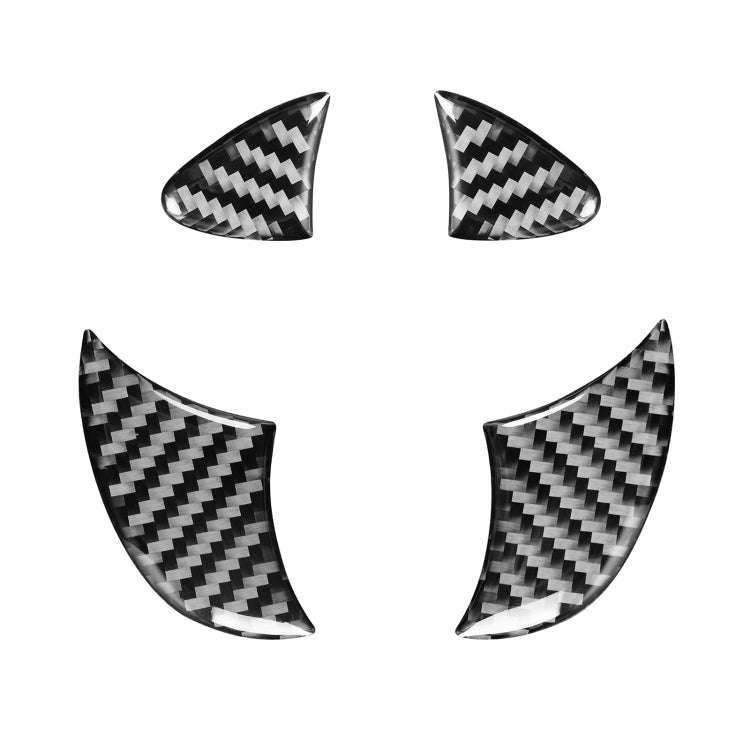 4 PCS / Set Carbon Fiber Car Front Middle Net Logo Decorative Sticker for Toyota 4Runner 2010-202...