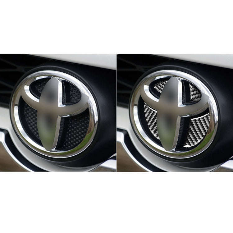 4 PCS / Set Carbon Fiber Car Front Middle Net Logo Decorative Sticker for Toyota 4Runner 2010-202...