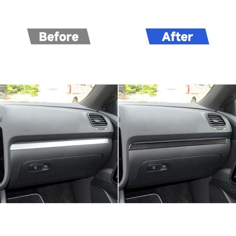 3 PCS / Set Carbon Fiber Car Dashboard Strip Decorative Sticker for Volkswagen Scirocco 2009-2016...