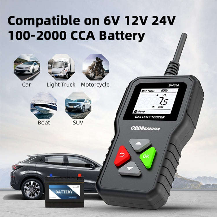 BM550 6V / 12V / 24V 3 in 1 Battery Tester Analyzer Battery Life Detector, BM550