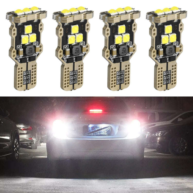 4pcs T15 DC12V / 1.5W / 0.13A / 540LM Car Decoding Reversing Light 9LEDs SMD-3030 Lamp Beads, 4pc...