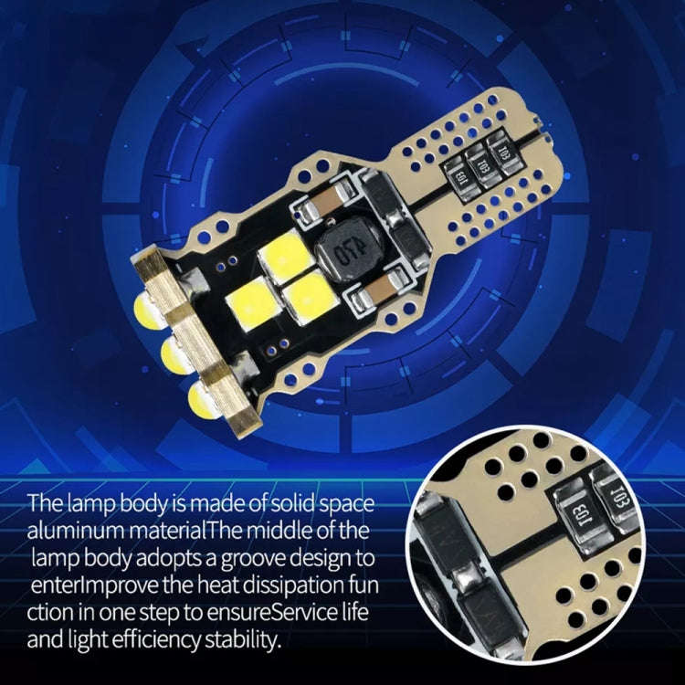 4pcs T15 DC12V / 1.5W / 0.13A / 540LM Car Decoding Reversing Light 9LEDs SMD-3030 Lamp Beads, 4pc...