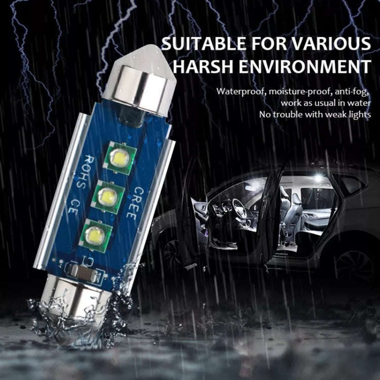2pcs 41mm IC12V /  2.76W / 0.23A / 300LM 3LEDs SMD Car Reading Lamp Dome Light, 41mm