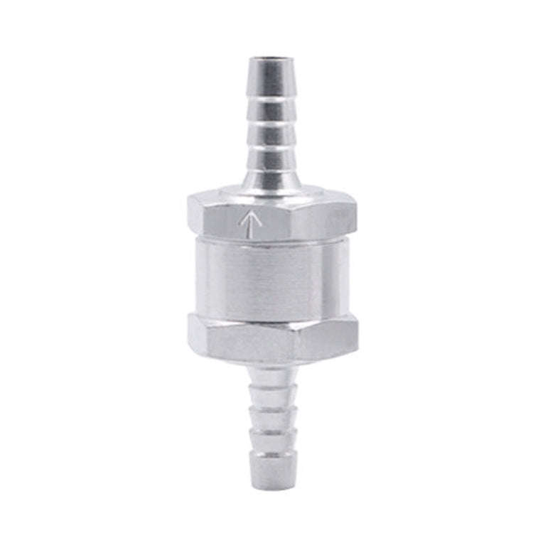 Car 6mm Aluminium Alloy Fuel Petrol One Way Non Return Check Valve, 6mm Silver