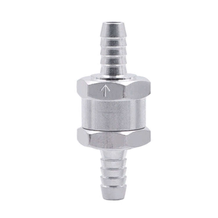 Car 8mm Aluminium Alloy Fuel Petrol One Way Non Return Check Valve, 8mm Silver