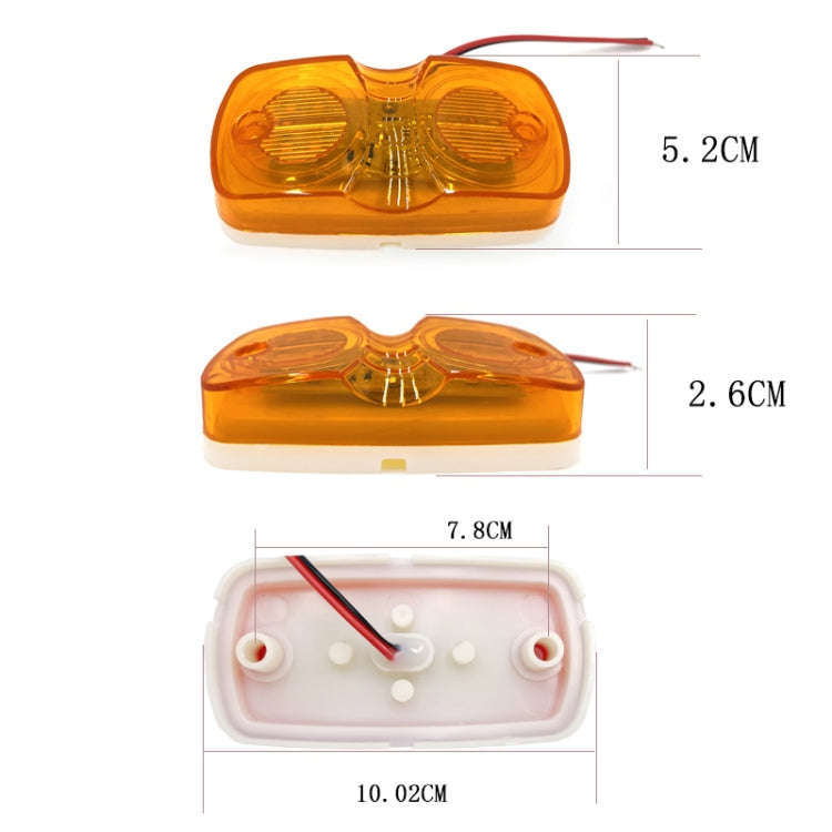 2pcs MK-106 Truck 12LEDs Side Marker Light, MK-106 (Red Light), MK-106 (Yellow Light)