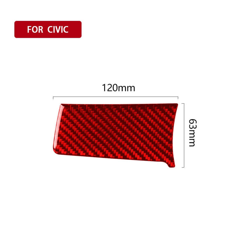Car Carbon Fiber Central Control Left Decorative Sticker for Honda Tenth Generation Civic 2016-20...