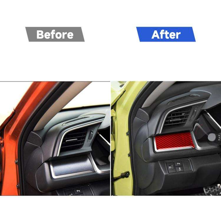 Car Carbon Fiber Central Control Left Decorative Sticker for Honda Tenth Generation Civic 2016-20...