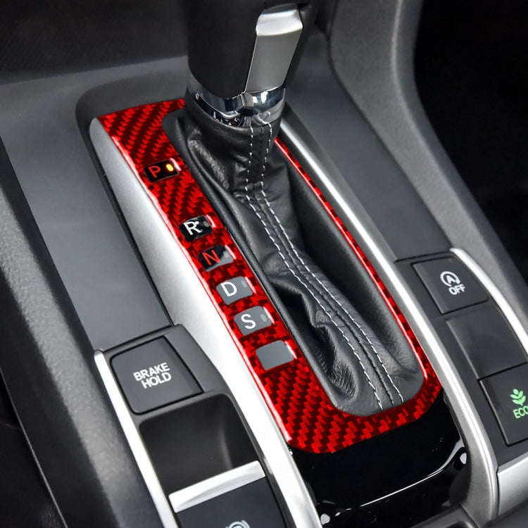 Car Carbon Fiber Gear Button Frame Decorative Sticker for Honda Tenth Generation Civic 2016-2019,...