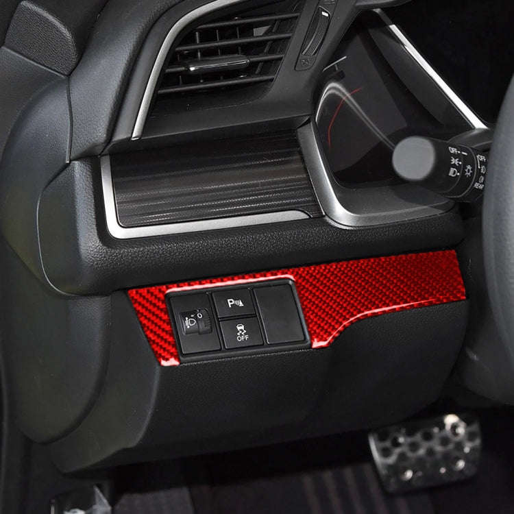 Car Carbon Fiber Headlight Switch Panel Decorative Sticker for Honda Tenth Generation Civic 2016-...