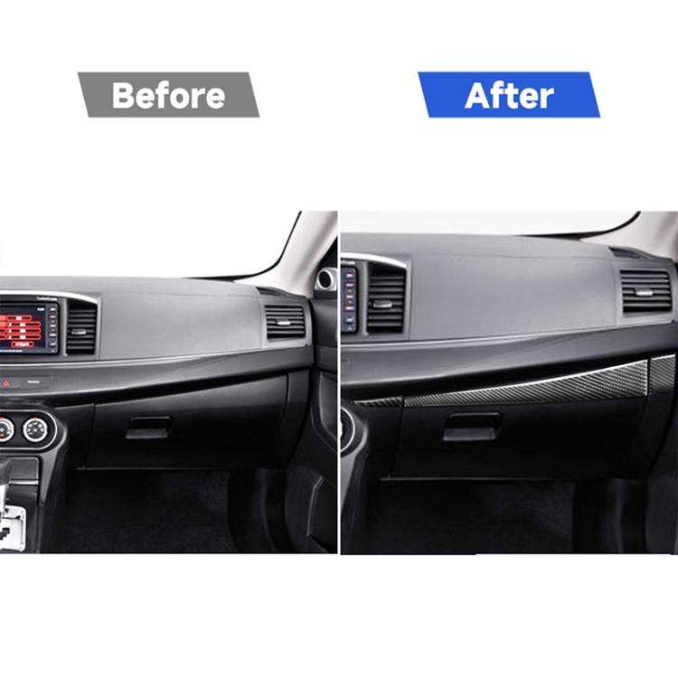 Car Carbon Fiber Passenger Side Glove Box Decorative Sticker for Mitsubishi Lancer EVO 2008-2015,...