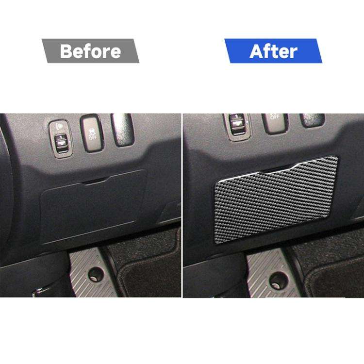 Car Carbon Fiber Driver Storage Box Decorative Sticker for Mitsubishi Lancer EVO 2008-2015, Left ...