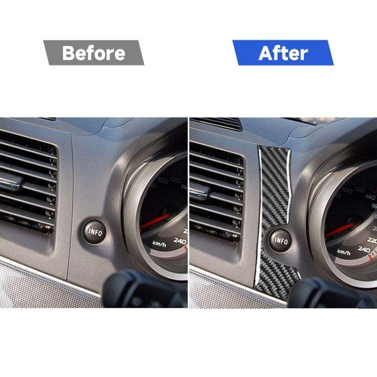 Car Carbon Fiber INFO Button Decorative Sticker for Mitsubishi Lancer EVO 2008-2015, Left Drive, ...