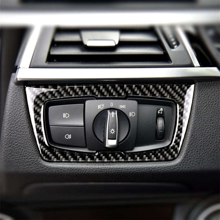 Carbon Fiber Car Headlight Switch Decorative Sticker for BMW F30 2013-2017 / F34 2013-2017, Headl...