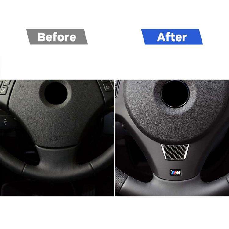 Little B Version Carbon Fiber Car Steering Wheel Decorative Sticker for BMW E90 2005-2012, Steeri...