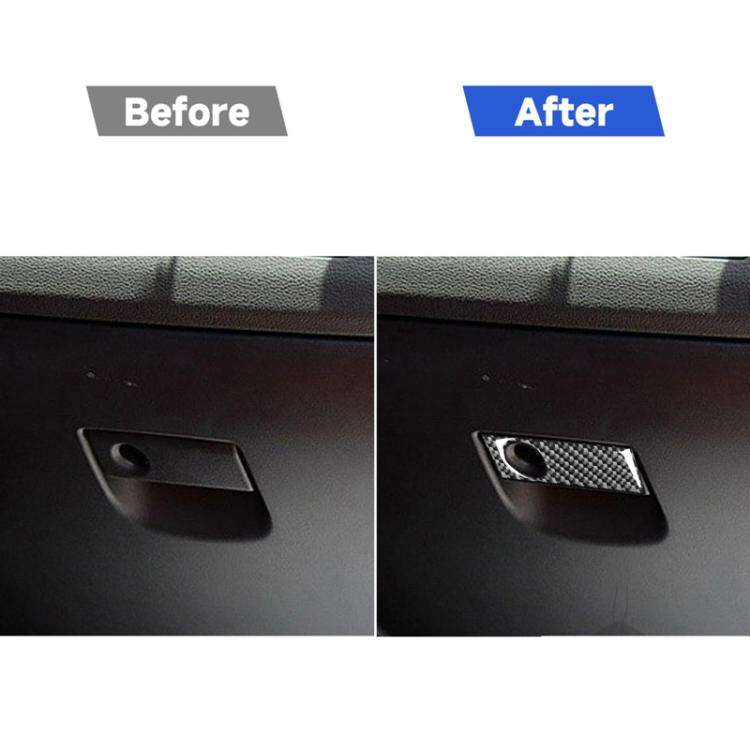 Car Carbon Fiber Glove Box Storage Box Handle Decorative Sticker for Mazda RX8 2004-2008, Left an...