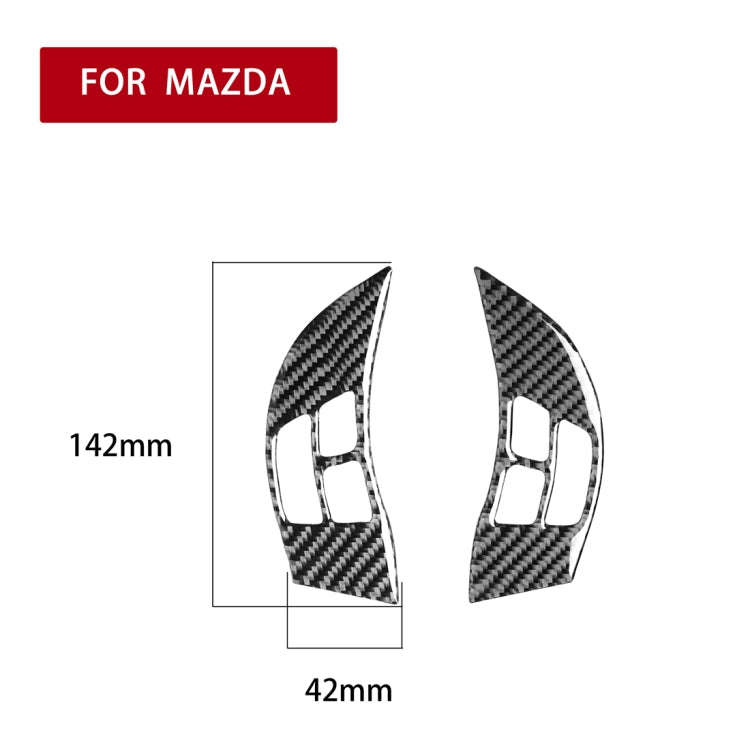 2 PCS Car Carbon Fiber Steering Wheel Decorative Sticker for Mazda RX8 2004-2008, Left and Right ...