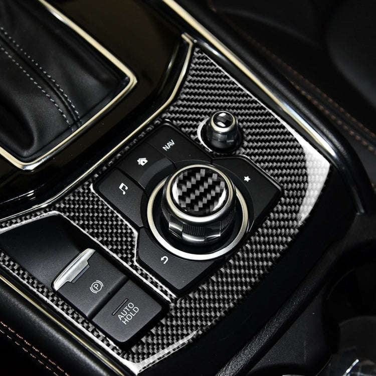 One Set Car Carbon Fiber Central Control Multimedia Knob Decorative Sticker for Mazda 3 / 6 / CX-...