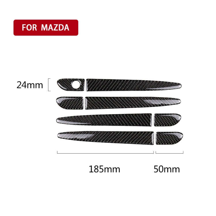One Set Car Carbon Fiber Outside Door Handle without Smart Hole Decorative Sticker for Mazda CX-5...
