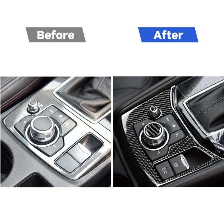 Car Carbon Fiber Electronic Handbrake Panel Decorative Sticker for Mazda CX-5 2017-2018, Right Dr...