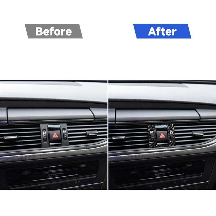 Car Carbon Fiber Warning Light Decorative Sticker for Audi A6 S6 C7 A7 S7 4G8 2012-2018, Left and...