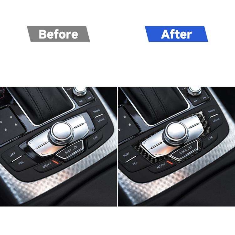 Car Carbon Fiber Multimedia Panel Decorative Sticker for Audi A6 S6 C7 A7 S7 4G8 2012-2018, Left ...