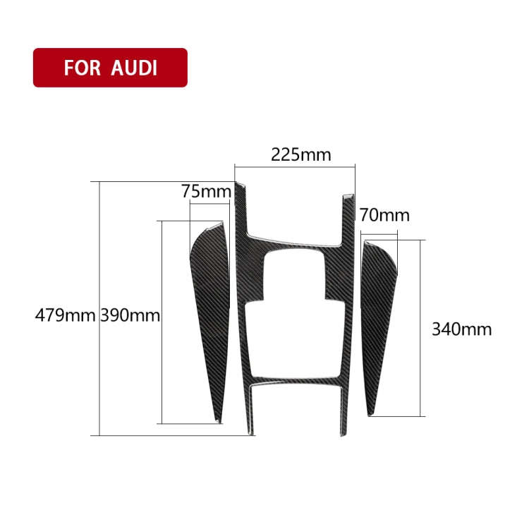 Car Carbon Fiber Gear Shift Position + Side Panel Decorative Sticker for Audi A6 2005-2011, Left ...