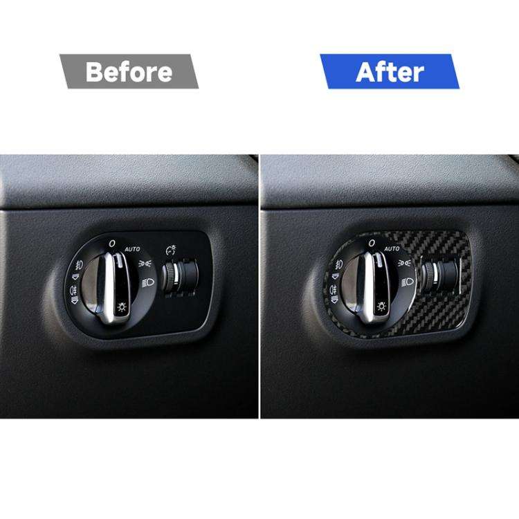 Car Carbon Fiber Headlight Switch Decorative Sticker for Audi TT 8n 8J MK123 TTRS 2008-2014, Left...