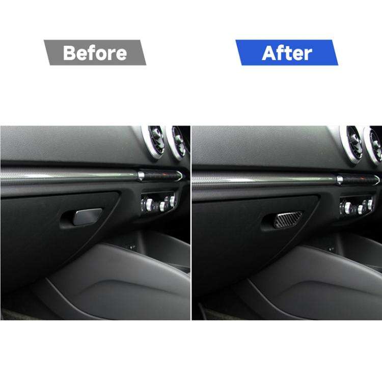 Car Carbon Fiber Passenger Seat Hand Box Switch Decorative Sticker for Audi A3 / 8V 2014-2019, Ri...