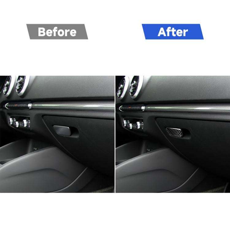 Car Carbon Fiber Passenger Seat Hand Box Switch Decorative Sticker for Audi A3 / 8V 2014-2019, Le...