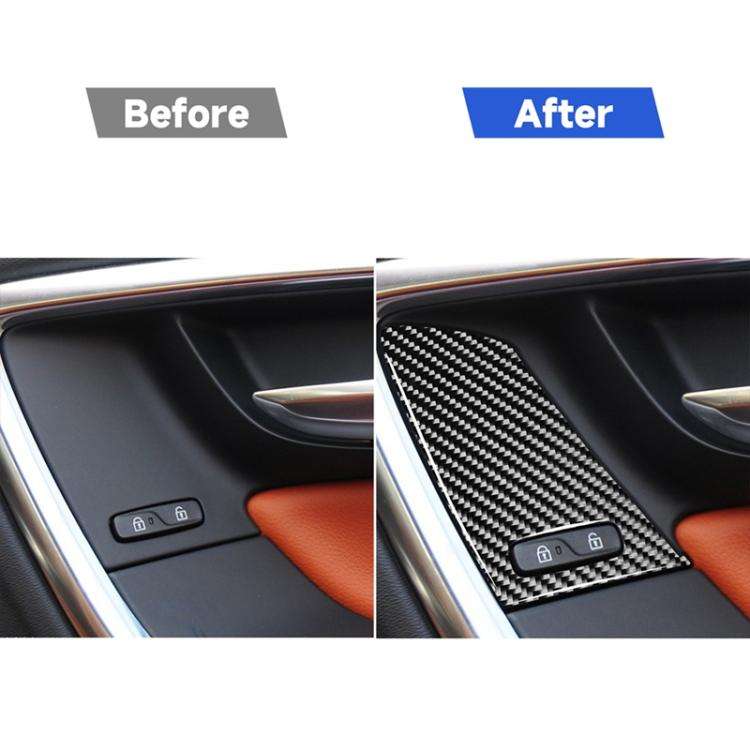 4 PCS Car Carbon Fiber Window Lifting Button Decorative Stickers for Volvo V60 / XC60 2010-2017 /...