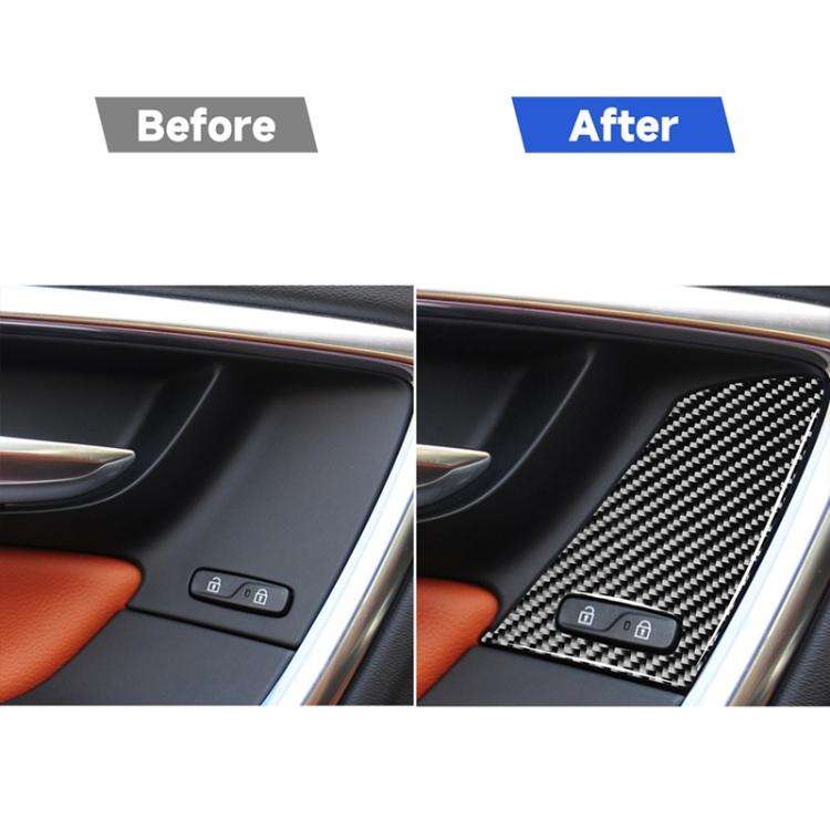 4 PCS Car Carbon Fiber Window Lifting Button Decorative Stickers for Volvo V60 / XC60 2010-2017 /...