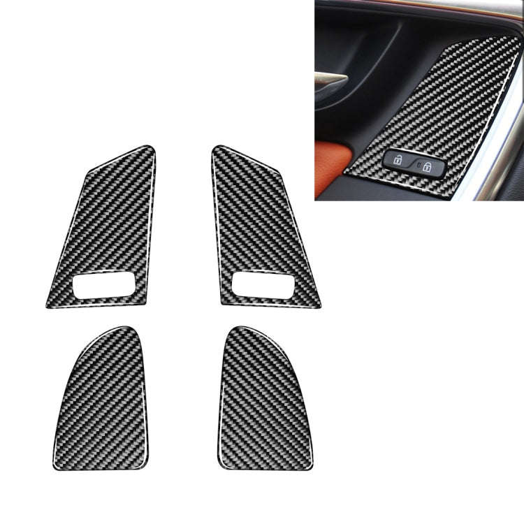 4 PCS Car Carbon Fiber Window Lifting Button Decorative Stickers for Volvo V60 / XC60 2010-2017 /...