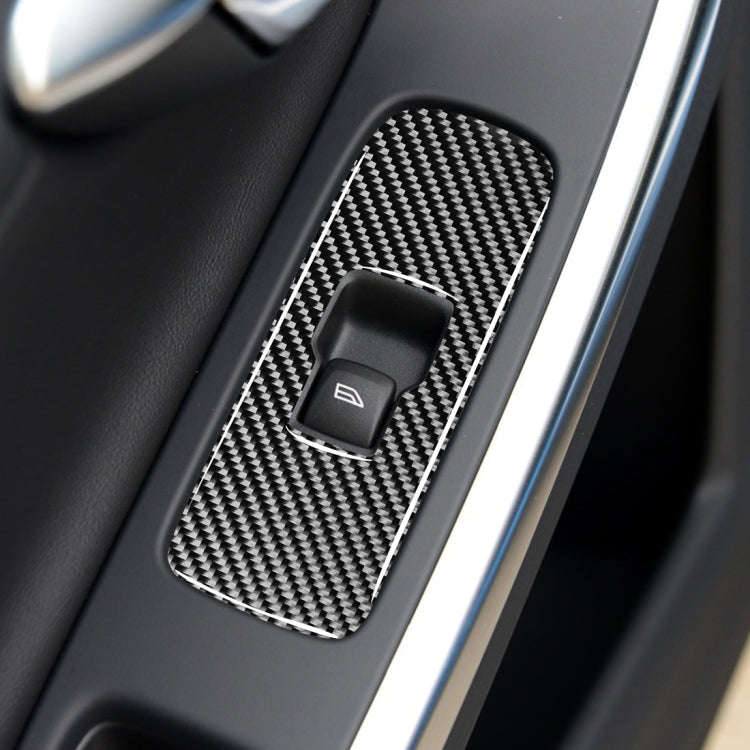 3 PCS Car Carbon Fiber Window Lifting Button Decorative Stickers for Volvo V60 2010-2017 / S60 20...