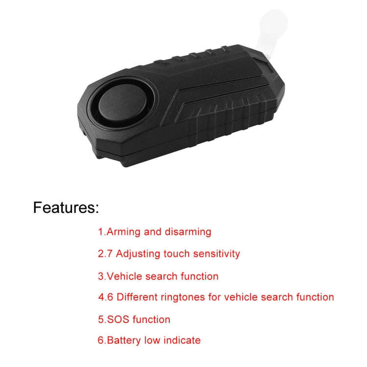 Wireless Anti-Theft Vibration Motorcycle Bicycle Waterproof Security Bike Alarm with Remote, MB-A...