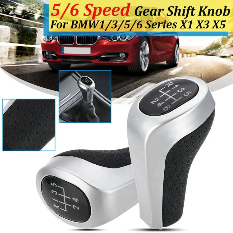 Car 6-speed Matte Silver Gear Shift Lever Knob for BMW, 6-speed Matte Silver
