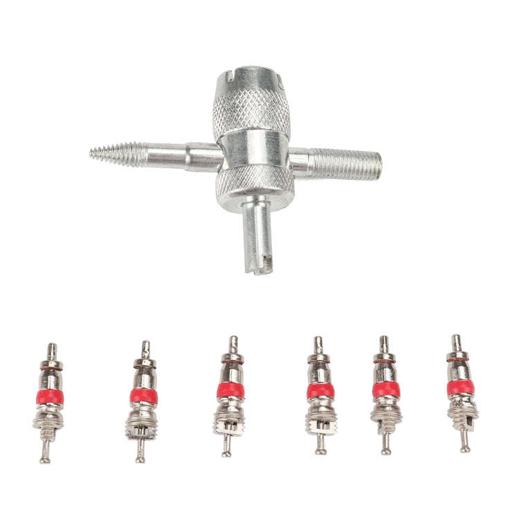 4 in 1 Remover Tool + 6 Car Trunk Motorcycles Tire Valve, A2203