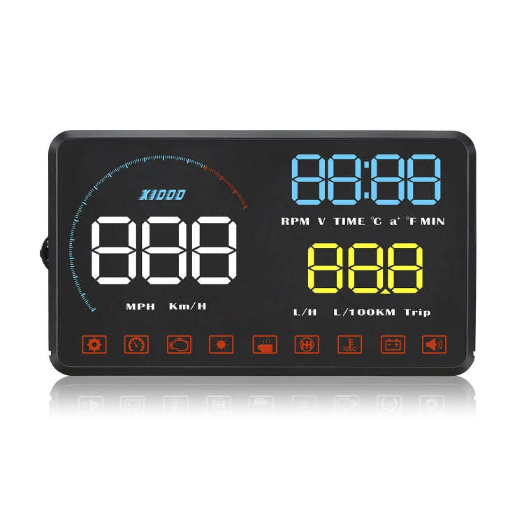 A9 5.5 inch Universal Car OBD2 HUD Vehicle-mounted Head Up Display, A9(Blue), A9(Yellow)