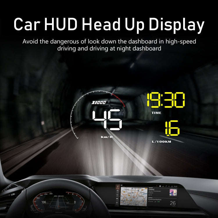 A9 5.5 inch Universal Car OBD2 HUD Vehicle-mounted Head Up Display, A9(Blue), A9(Yellow)