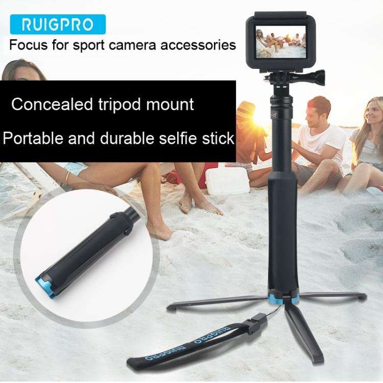 Portable Foldable Tripod Holder Selfie Monopod Stick for DJI, Insta360, GoPro and Other Action Ca...