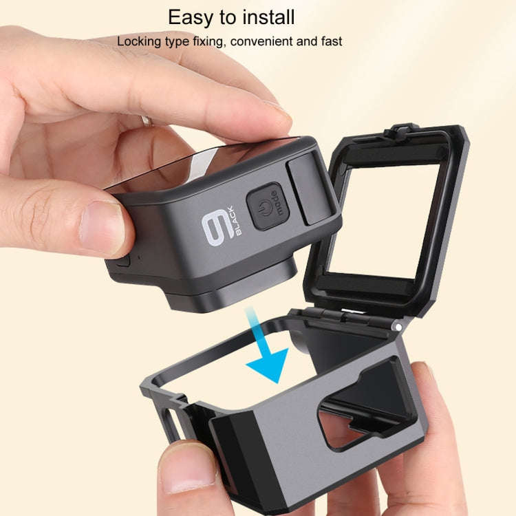 For GoPro HERO10 Black / HERO9 Black ABS Plastic Border Frame Mount Protective Case with Buckle B...