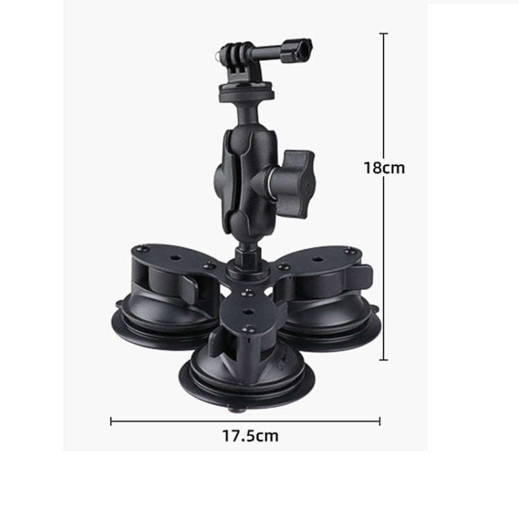 Triangle Suction Cup Mount Holder with Tripod Adapter & Steel Tether & Safety Buckle, Triangle Su...
