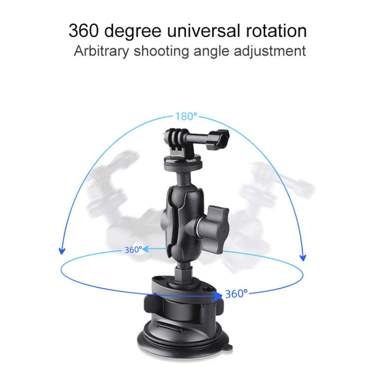 Single Suction Cup Mount Holder with Tripod Adapter & Steel Tether & Safety Buckle, Single Suctio...
