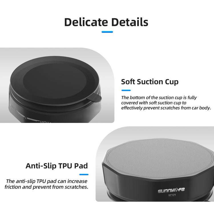 Sunnylife Universal Suction Cup Adapter Base Strong Suction Sucker for Action Camera