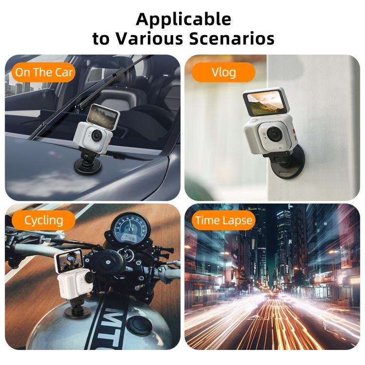 For Insta360 GO Ultra Sunnylife Quick-Release Magnetic Base Mount 1/4 180 Tilt Adjustable Tableto...