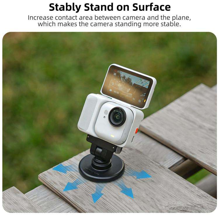 For Insta360 GO Ultra Sunnylife Quick-Release Magnetic Base Mount 1/4 180 Tilt Adjustable Tableto...
